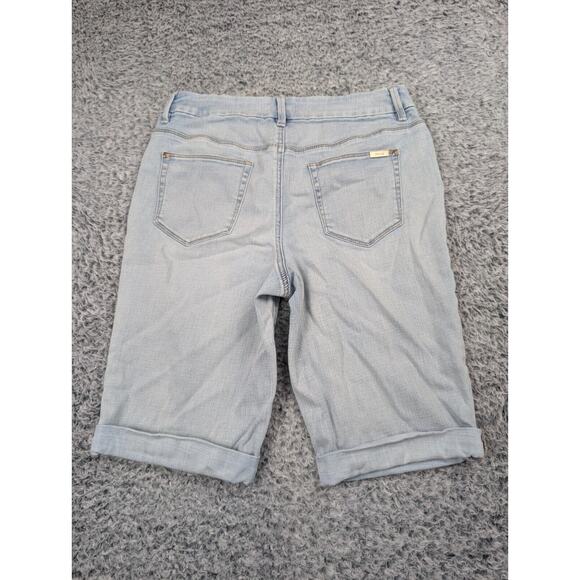 Chico's Pants - Chicos Shorts Women 30 Blue Cuff Normcore Preppy Denim Stretch Girlfriend Short
